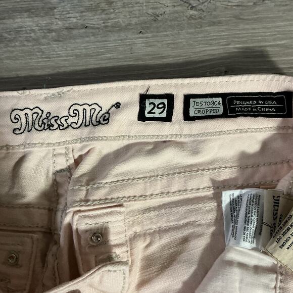 Miss Me Light Peach Cropped Jeans Size 29 Y2K 2000s Retro - Picture 10 of 13
